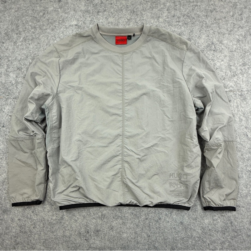 Hugo Boss Sweatshirt Shell Windbreaker Men's Medium Gray Lined Dennon